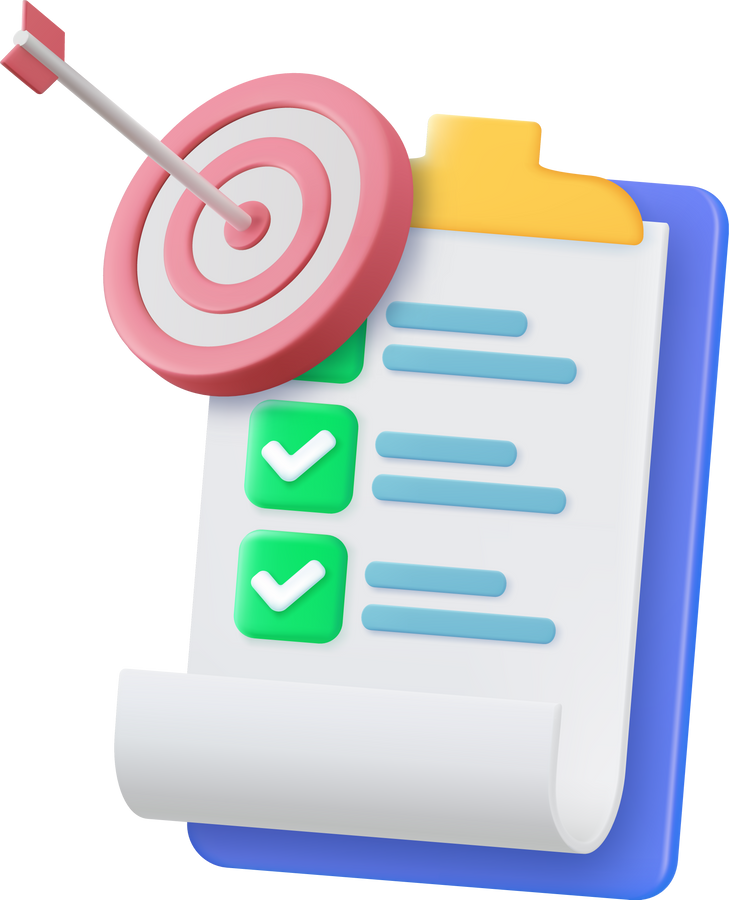 3d Clipboard, checklist symbol.